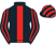 Black, red stripe, striped sleeves and cap}
