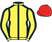 Yellow, black seams, red cap}