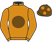 Orange, brown disc, brown cap, orange spots}
