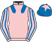 Pink, royal blue epaulets, striped sleeves, royal blue cap, pink star}
