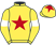 Yellow, red star, yellow sleeves, white armlets, yellow cap, red star}