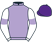 Mauve, white sleeves, mauve armlets, purple cap}