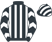 Black and white stripes, chevrons on sleeves}