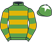 Silk colours for A DREAM TO SHARE (IRE), trained by John E. Kiely, Ireland and owned by Mr John P. McManus