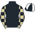 Black, beige and black check sleeves, black and white quartered cap}