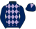 Dark blue and mauve diamonds, dark blue sleeves, mauve diamond on cap}