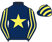 Dark blue, yellow star, striped sleeves and cap}