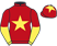 Red, yellow star, halved sleeves and star on cap}