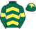 Dark green, yellow chevrons, armlets and star on cap}