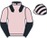 Pink, black epaulettes, halved sleeves, striped cap}