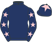 Dark blue, pink stars on sleeves, dark blue cap, pink star}