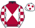 White and maroon diabolo, check sleeves, white cap, maroon spots}
