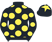 Black, yellow spots, yellow star on cap}