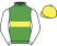 Emerald green, yellow hoop, white sleeves, yellow cap}