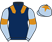 Dark blue, orange epaulettes, light blue sleeves, orange armlet, light blue cap, orange star}
