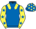 Royal blue, yellow epaulets, yellow sleeves, royal blue stars, royal blue cap, yellow stars}