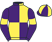 Purple and yellow quartered, purple sleeves, yellow armlet, quartered cap}