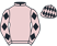 Pink, black diamonds on sleeves, black diamonds on cap}