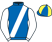 Royal blue, white sash and sleeves, royal blue and yellow quartered cap}