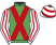 Emerald green, red cross belts, white and red striped sleeves, white and red hooped cap}