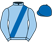 Light blue, royal blue sash, royal blue cap}