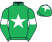 Emerald green, white star, armlets and star on cap}