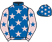 Silk colours for WOTZIZNAME (IRE), trained by Mrs Diane Ward and owned by Miss L. B. Gould