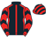 Black, red seams, red and black chevrons on sleeves, striped cap}