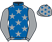 Royal blue, grey stars and sleeves, grey cap, royal blue stars}