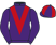 Purple, red chevron, quartered cap}