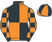 Black and orange (quartered), checked sleeves, orange and black quartered cap}