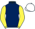 Dark blue, yellow sleeves, white cap}