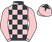 Pink and black check, pink sleeves, pink cap, black star}