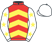 Red and yellow chevrons, white sleeves, yellow stars, white cap}