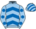 Light blue, royal blue chevrons, light blue sleeves, royal blue spots, striped cap}