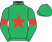 Emerald green, red star and armlets}