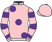 Pink, large purple spots, hooped sleeves}
