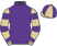 Purple, beige and purple hooped sleeves, quartered cap}