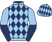 Light blue and dark blue diamonds, halved sleeves}