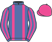 Royal blue, dayglo pink braces, royal blue and dayglo pink striped sleeves, dayglo pink cap}