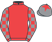 Red, red and grey checked sleeves, grey cap, red star}