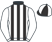 Black, white stripes, white sleeves, quartered cap}