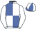 Royal blue and white quartered, white sleeves, quartered cap}