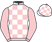 White and pink check, pink sleeves}