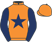 Orange, dark blue star and sleeves}