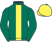 Dark green, yellow stripe, yellow cap}