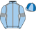 Light blue, grey seams and armlets, light blue and royal blue quartered cap}