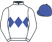 White, blue band of diamonds and cap}