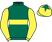 Dark green, yellow hoop, yellow sleeves, yellow cap, dark green star}