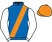 Royal blue, orange sash, white sleeves, orange cap}